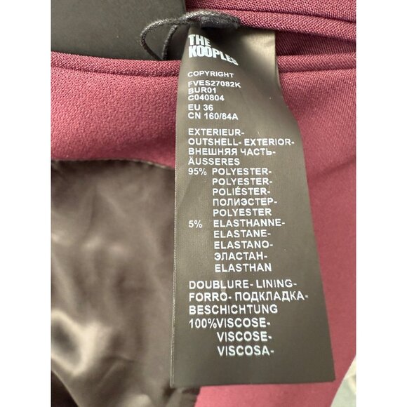 NWT The Kooples Blazer Burgundy Crepe French Designer Size FR/36 US/4 - Picture 13 of 16